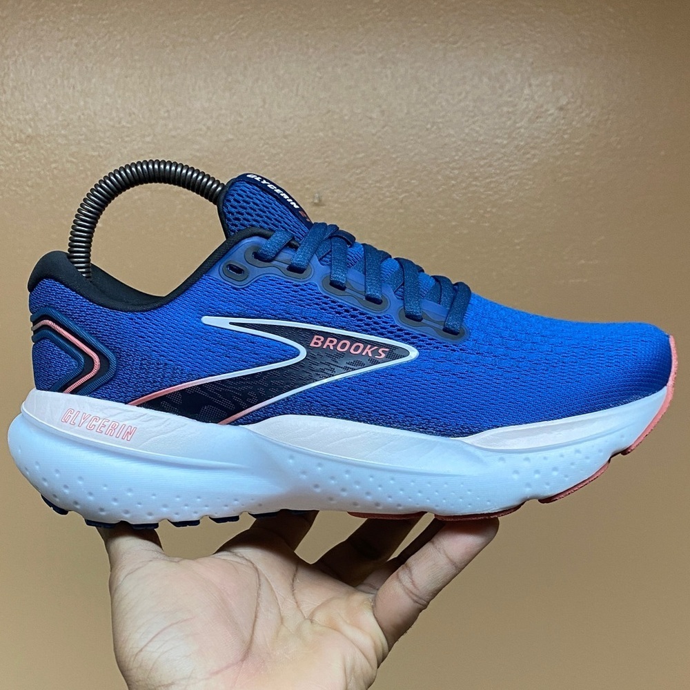 Brooks Glycerin 21 Women’s Running Sneakers “Blue/Icy Pink/Rose” Size 7.5 Wide - Picture 4 of 17